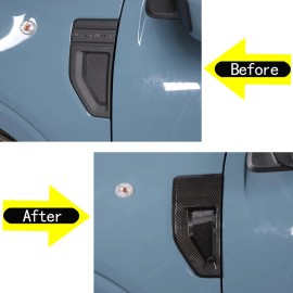 cartiangous ABS Side Fender Air Vent Outlet Trim Fit For Ford Maverick 22+ Carbon Fiber Look