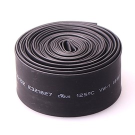 Heat Shrink Tube, Wire Wrap Electrical Cable Ratio 2:1 Heat Shrinkable Shrinking Sleeving Black 1.5M / 5Ft (16mm)
