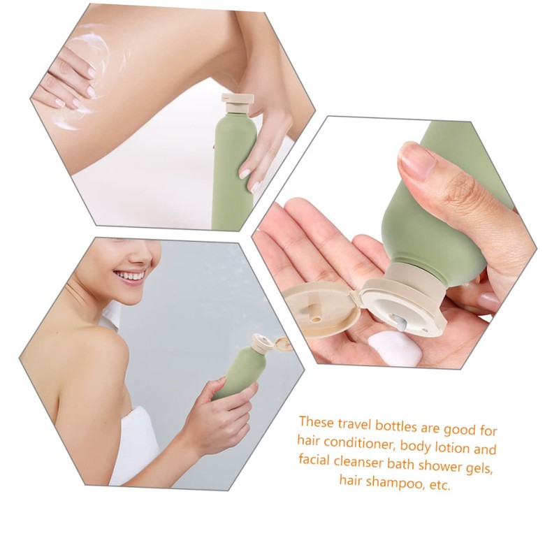 WOONEKY 2pcs Flip Cap Travel Bottles Portable Toiletry Containers for