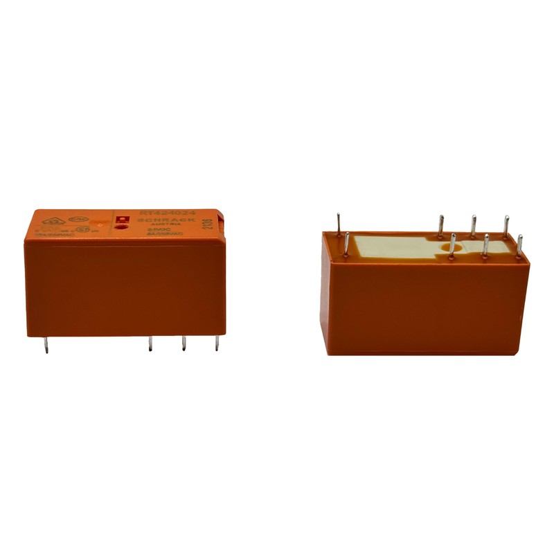 2PCS RT424024 24VDC DPDT 8A 8-Pin Power PCB Relay