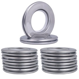 Stainless Steel Curtain Grommet, Inner Diameter Metal Curtain Rings with Eyelets 1-9/16"(40mm) Roman Ring Grommet Curtains Stainless for Bathroom Window,Set of 10 (Lighting Silver)