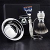 Haryali London Men's Shaving Set with 5 Sided Razor, Silver