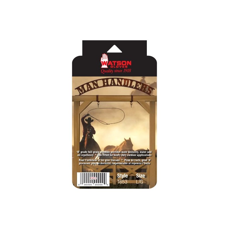 Watson Gloves Man Handlers Driver Style Glove - Full-Grain Cowhide