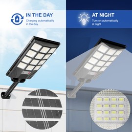 Atoechie 4-Pack Solar Outdoor Lights, 20000lm Motion Sensor Dusk to Dawn Street Light, 192 LED Solar Powered Flood Lights, 6500k Waterproof Security Lamps for Yard, Garage, Parking Lot