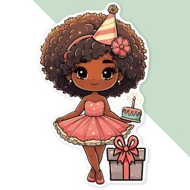 Extra Large 460mm 'Cute Party Girl' Permanent Sticker Decal for Cars/Windows/Bins/Walls (DW00137027)