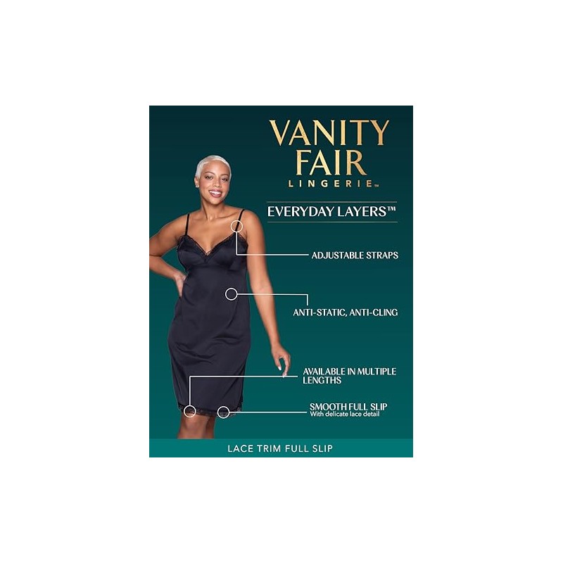 Vanity Fair Women's Anti-Static Nylon Full Slips for Under Dresses