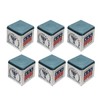Silver Cup Set of 6 Powder Blue Pool Cue Chalk