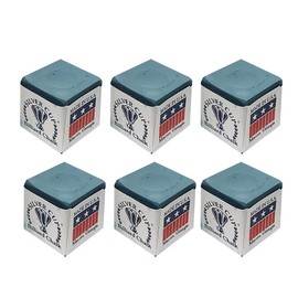 Silver Cup Set of 6 Powder Blue Pool Cue Chalk