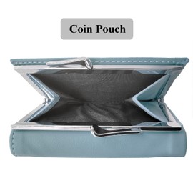 Spldsun Small Wallet, Slim Wallet with Coin Pocket, Wallet with Card Slots, Store and Protect ID, Credit Cards, Money, Photos, blue, youthful and informal
