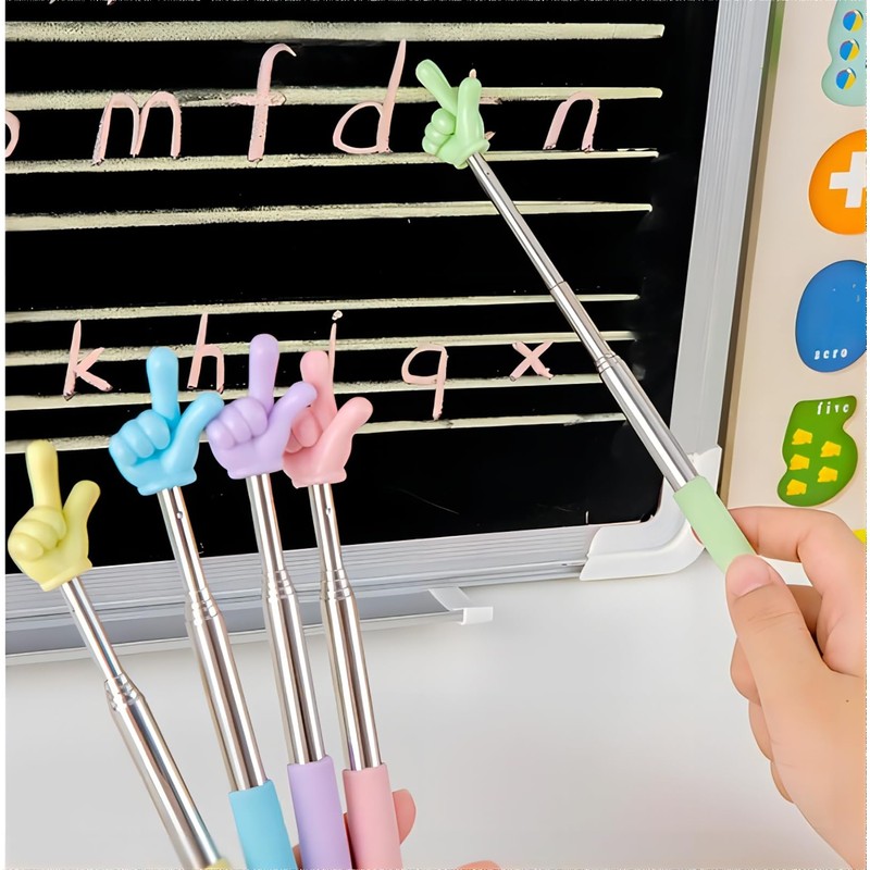 Pack of 10 Extendable Pointer Sticks, Telescopic Teacher Pointers, Finger