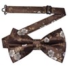 Gusleson Brown Bow Tie and Pocket Square Set for Men