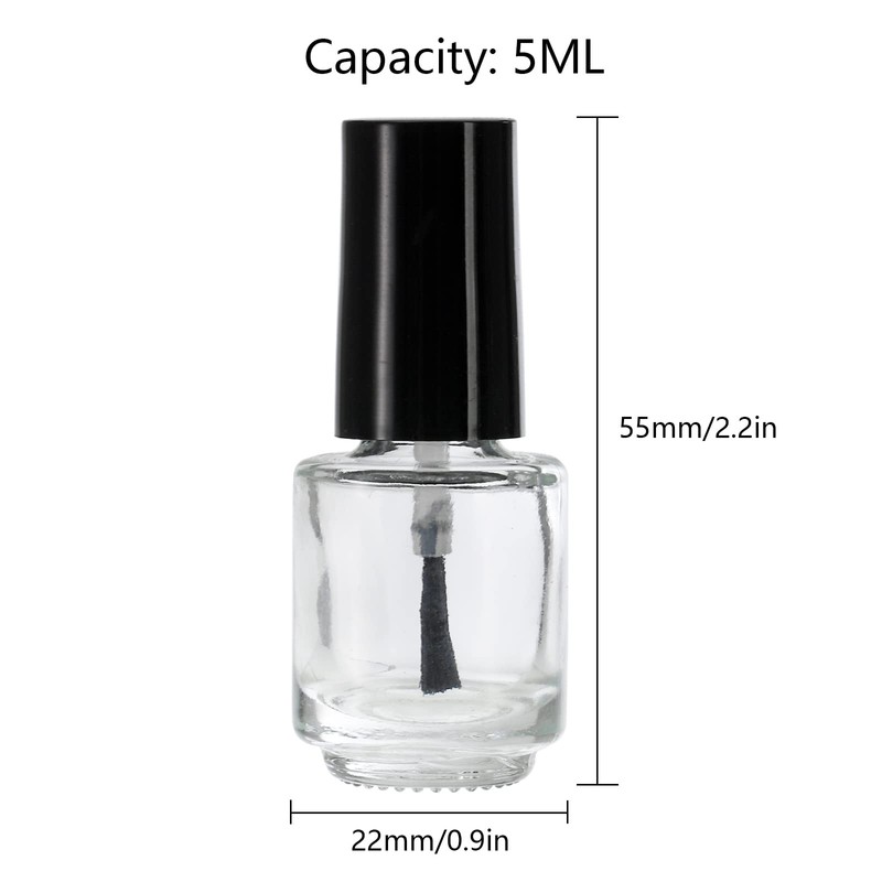 ZENFUN 50 Pack 5 ml Empty Nail Polish Bottles with