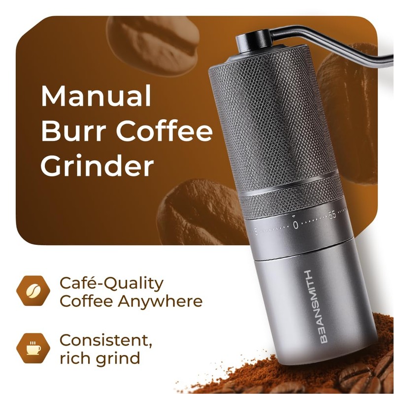 BEANSMITH M1 Manual Coffee Grinder – 7 Star Stainless Steel