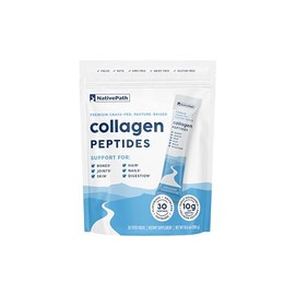 NativePath Collagen Peptides Stick Packs – Hydrolyzed Type 1 & 3 Grass-Fed Collagen Protein for Hair, Skin, Nails & Joints – Unflavored Travel Packets