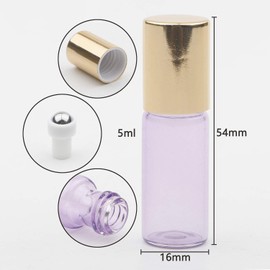 Kesell 5ml Essential Oil Roller Bottles Perfume Small Glass Bottles with Stainless Steel Roll Balls, 15 Pack Leakproof Roll On Bottle