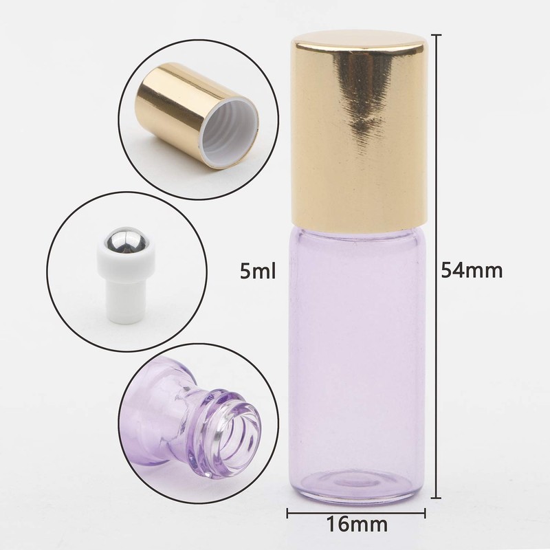 Kesell 5ml Essential Oil Roller Bottles Perfume Small Glass Bottles