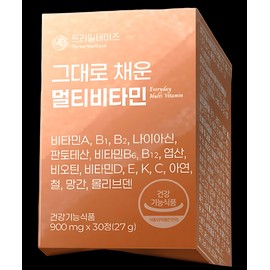 Tree Mill Days 2 containers of 30 multivitamins filled with Trimil Days, 13 types of multivitamins, 4 types of minerals and essential nutrients / 트리밀데이즈 그대로 채운 멀티비타민 30정 2통, 13종 종합비타민 4종 미네랄 필수영양제