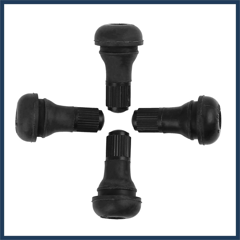INFINAUTO 4pcs Car TR412 Black Rubber Short Snap-In Tire Valve