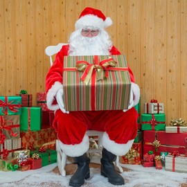 Santa Hat and Beard for Adults | Santa Cosplay Hat and Beard | Santa White Beard Christmas Hat for Men Women Christmas Costume