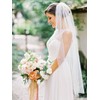 Unsutuo 1 Tier Bride Wedding Veil Ivory Fingertip Bridal Tulle