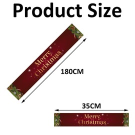 Christmas Table Runner, Christmas Table Runners, Christmas Table Decoration, 185× 35CM Christmas Table Decorations for Christmas, Birthday Parties, Indoor and Outdoor, Table Decoration