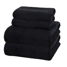 KSVFTB 4-Pack Microfibre Towel - Compact, Ultra Lightweight & Quick Dry - Perfect for Gym, Travel & Beach - Swimming Towels for Sports, Camping & Hiking (5 * 75CM/2 Strips+30 * 30CM/2 Strips)