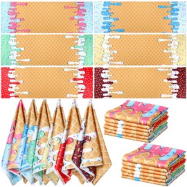 Tegeme 12 Pcs Ice Cream Drip Baseball Cooling Towels, 47"x12" Team Gifts Breathable Chilly Ice Towel, Microfiber Sport Cooling Rags Accessories for Player Gym Running Coach Gift