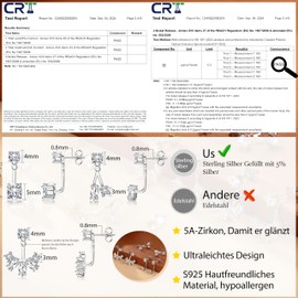 Dochais Earrings Jackets S925 Sterling Silver Stud Earrings 14K Gold Front Back Earrings with 5A Cubic Zirconia Hypoallergenic Earrings for Women Girls Gold & Silver (D)