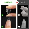 BTYMS 550 puntas de uñas postizas almendradas, uñas postizas transparentes