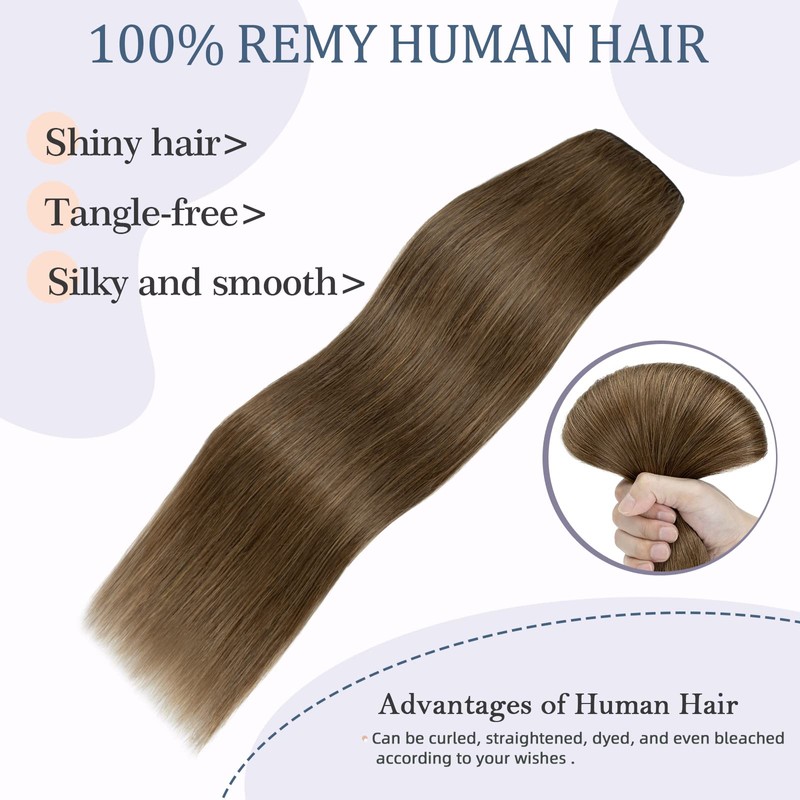 THD clip in extensions, real hair, 1 x 5 clips