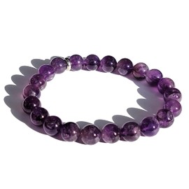 Purple Amethyst Crystal Chakra Bead Stretch Bracelet Jewelry Anxiety Stress Relief Gift for Her Women 8mm