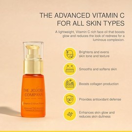 Jojoba Poción Resplandeciente De Vitamina C De 30Ml - Ascorbato Thd Avanzado, Cúrcuma, Aceite De Tomate - Ilumina, Alisa, Reduce El Enrojecimiento, Au