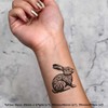 4 x 'Stylised Rabbit' Temporary Tattoos - Water Resistant, Skin-Safe,