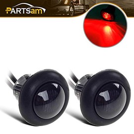 2) 3/4" Smoke/Red LED Clearance Marker Bullet Light / Rubber Grommet Single LED For Truck Trailer Boat Car Pickups