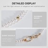 IDOKAWA White Pearl Strands Necklace Gold Link Combo Set for