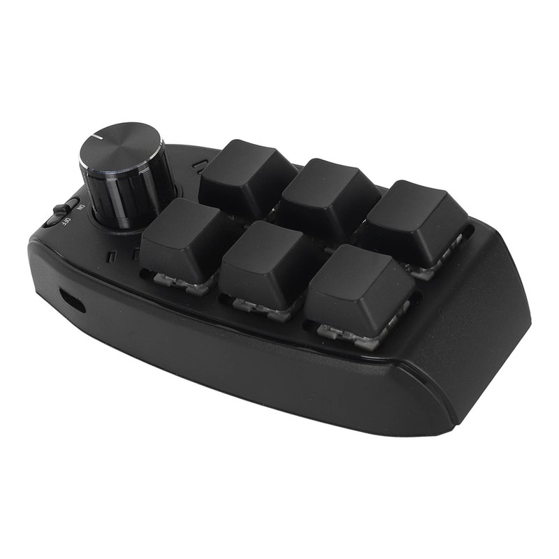 Mini Keypad 6 Keys 1 Knob Red Switch Mechanical Plug
