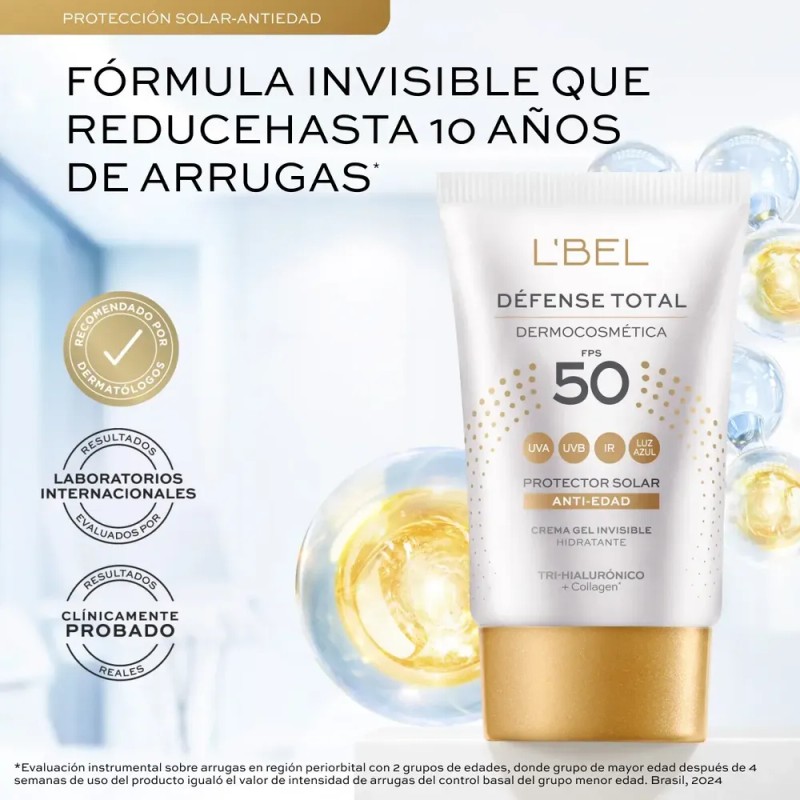 Protector Solar Facial Fps 50 L'bel Défense Total Anti-edad