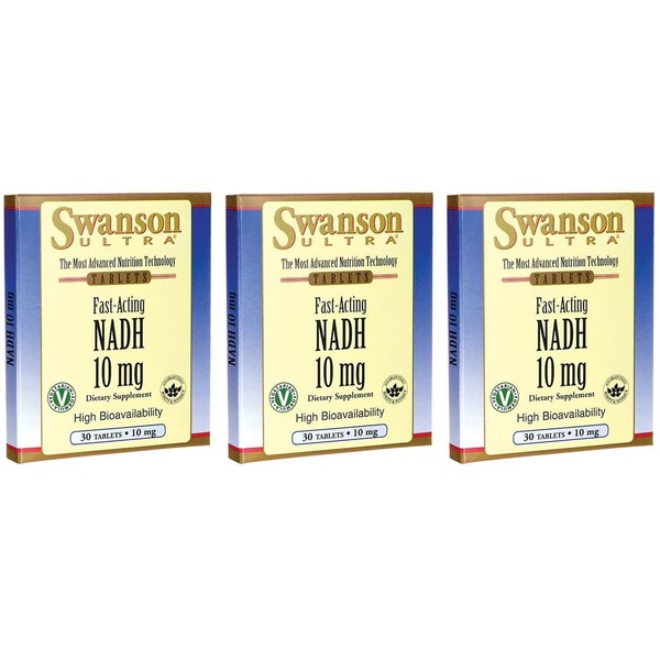 Swanson Fast-Acting Nadh High Bioavailability 10 Milligrams 30 Tabs (3 Pack)