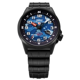Kentex S715M-18 JSDF Combat Solar Navy Men's Watch, Black, blue, Bracelet Type