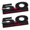 2011-2014 Mustang GT 5.0 Supercharged Black and Red Fender Emblems