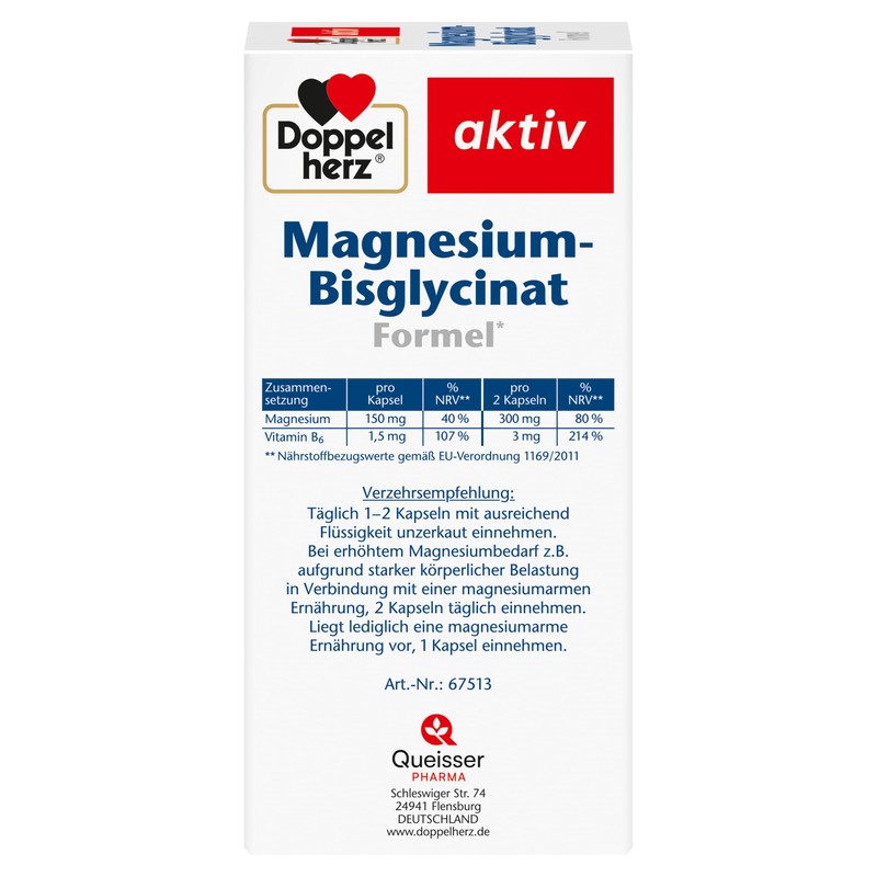Doppelherz Magnesium Bisglycinate - Formula - Magnesium contributes to normal