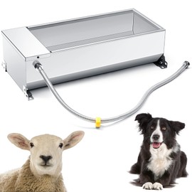 Zonon Automatic Livestock Water Trough Large Capacity Self Filling Dog Waterer Tank Animal Drinking Water Bowl Stainless Steel with Float Valve Kit for Dog Horse Goat Pig Cow