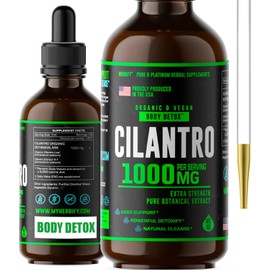 HERBIFY Organic Cilantro Tincture - Herbal Cilantro Supplement for Detox - Rich Source of Antioxidants - Supports Heart and Body Cleanse - Made in USA - Cilantro Extract Organic 4 Fl Oz
