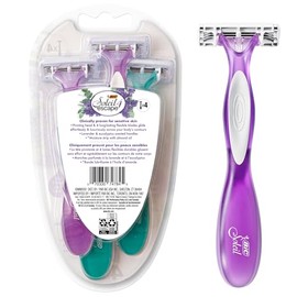 BIC Soleil 4 Escape - Maquinillas de afeitar desechables para mujer con 4 cuchillas, afeitado cómodo, mango perfumado lavanda y eucalipto para mujer, 