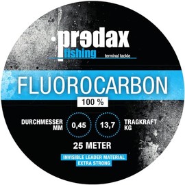 Predax Fluorocarbon Line 0.45 mm 13.7 kg - 25 m Fluorocarbon Line, Fishing Line for Zander, Leader Material