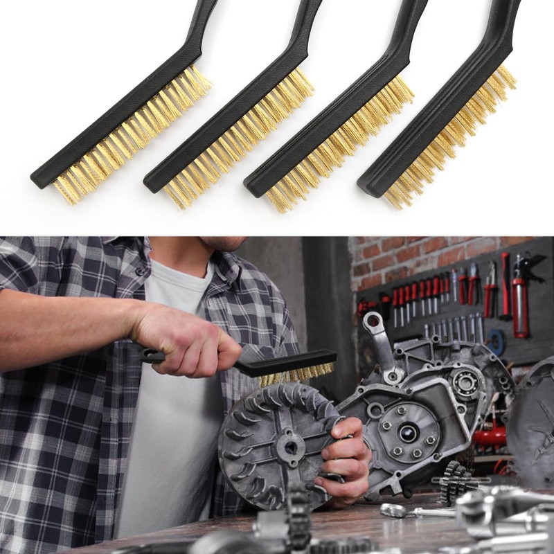 6 Pieces Brass Wire Brush Set Scratch Brush Set for