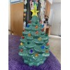 Ceramic Christmas Tree Large Green Tabletop Tree Multicolored Lights 11"