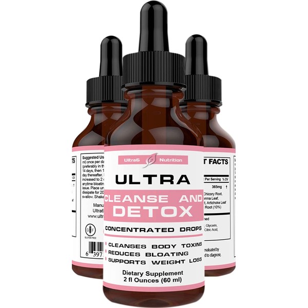 Detox and Liver Cleanse - Ultra Cleanse and Detox Liquid Drops with Milk Thistle, Dandelion, Artichoke, Chicory Root. Natural Concentrated drops with over 2X the absorption