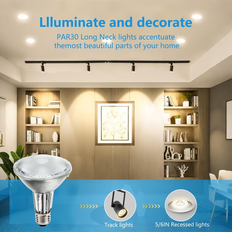 MISDOOD PAR30 Long Neck Halogen Flood Light Bulbs, 120V 60W,