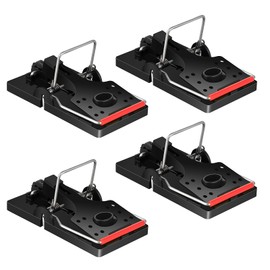 Trisiki 4 Pack Upgraded Rat Trap, Mouse Trap for Various Sizes of Rodents, High Sensitive Large Snap Trap that kills instantly, Reusable Heavy Duty Trap for Indoors & Outdoors